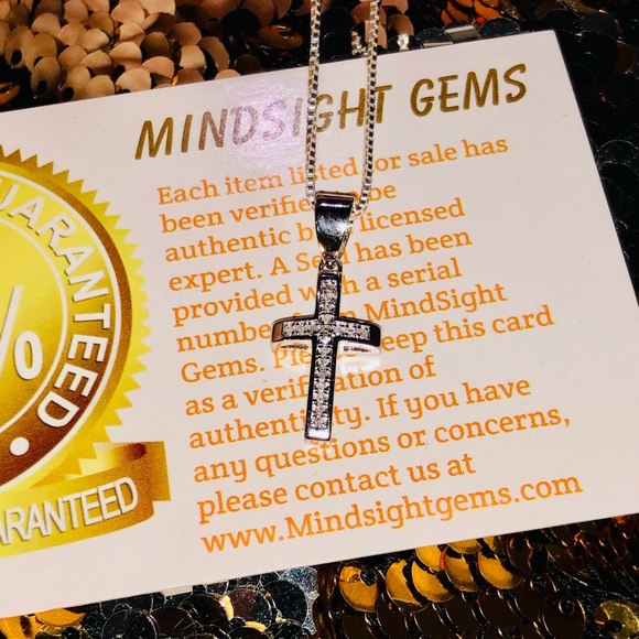 Natural Genuine Real Diamond Cross pendant w/ free chain HUGE CHRISTMAS SALE WOW - Picture 7 of 8